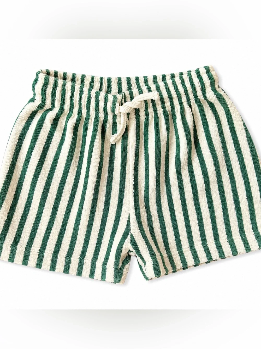 Zara Baby Green Cream Striped Terry Cloth Shorts 18M 86cm